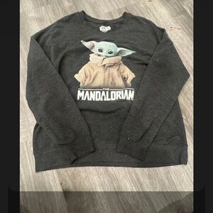 Star Wars Mandalorian Black Crewneck Sweater